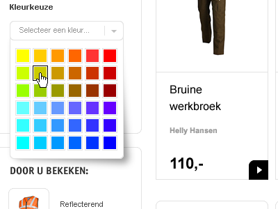 iWorkwear colorpicker clothing colorpicker design filter shop webdesign webshop