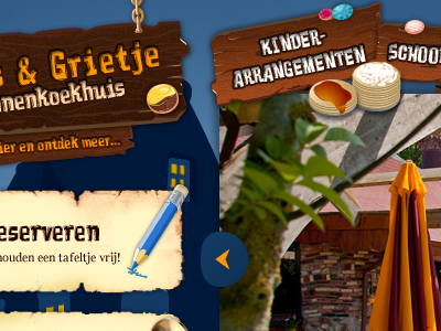Hans & Grietje Pannenkoekhuis design gretel griet grietje hansel pancackes pancakes restaurant webdesign