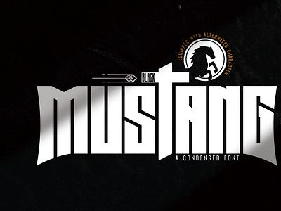 Black Mustang black letter calligraphy display font lettering logo type typography