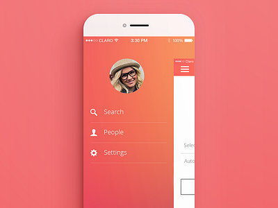 Menu | Experimental clean colors concept flat ios iphone menu minimalist mobile ui ux