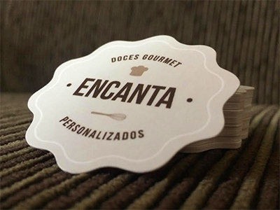 Encanta Doces Gourmet brand business card cards clean design graphic minimalist print