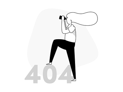 Error 404 Monochrome drawkit illustration