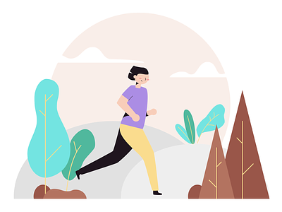 Running Woman Illustration drawkit illustration jogging outdoor running vector