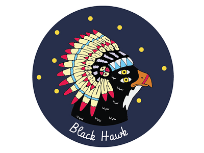 Black Hawk bird black hawk illustration art illustration design illustrator indian oldschool t shirt design t shirt illustration