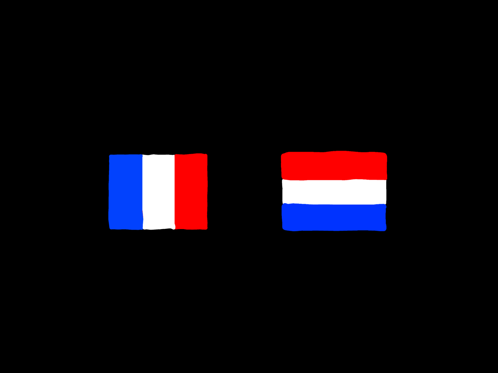 Flags animate animation blue colours dutch feelingblue flags france french netherlands red sketchy swiss switserland white