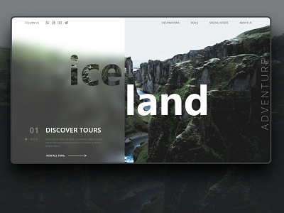 Travel Landing Page Iceland design home page landing travel travel agency typography ui ux web website