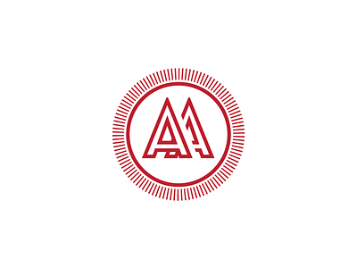 A mongram for a thing... aa circle icon logo mark monogram red