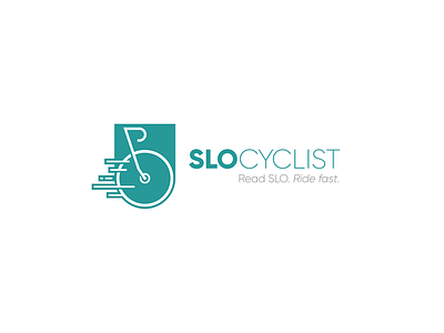 SLO Cyclist logo redesign (WIP) badge bike cycle cycling fast horizontal logo negative space slo teal wip word mark