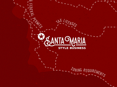 Santa Maria Style Business map bbq business ca central coast map mission retro rustic santa maria