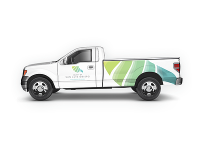 Truck concept abstract blues coast county gradient greens logo ocean rebrand slo truck waves