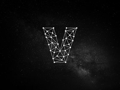 Voyage Logo black constellation dots lines network proxima nova square v voyage