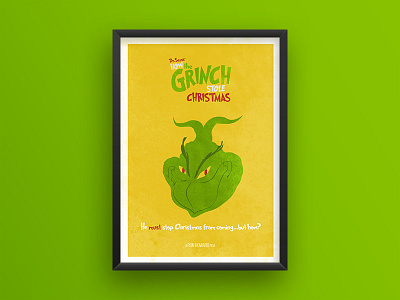 Grinch retro christmas dr. suess green grinch holidays poster retro