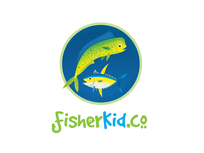 FisherKid.co Logo by Caiden fish fishing kid illustration kid logo mahi mahi ocean sea tuna