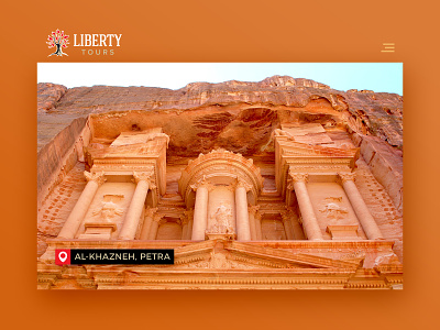 Liberty Tours Collateral brown fire holy land israel jordan liberty map map marker petra temple torch tour tourism tree