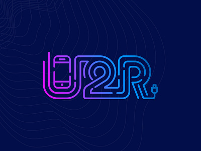U2R on dark app charger gradient inline iphone mobile phone plug smartphone ui