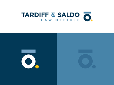 Tardiff & Saldo ampersand blue branding central coast circle dot lawyer logo minimal monogram slo yellow