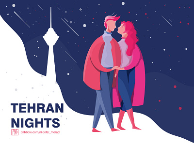 TEHRAN NIGHTS animation design flat graphic icon illustration illustrator minimal ui vector