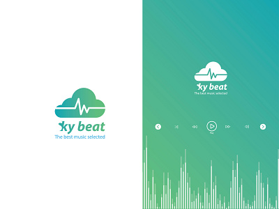 Sky beat Logo app flat icon illustrator logo minimal typography ui vector web