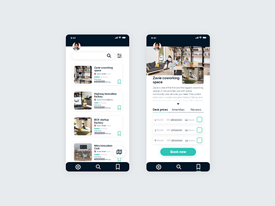 Coworking space booking app app booking design uidesign