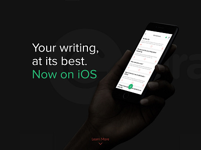 Grammarly for iOS (Presentation Soon) app back check clean grammar grammarly hand ios iphone 7 material white writing