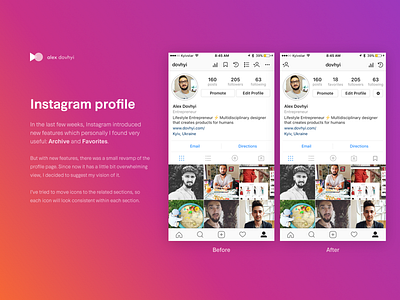 Instagram Profile clean design experience insta instagram interface minimal ui user ux