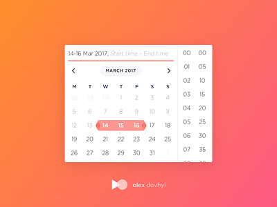 FREEBIE - Date Range Selector calendar clean free freebie interface minimal range time ui ux