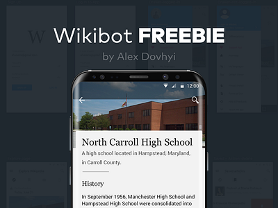Wikibot Android App [FREEBIE] android bot clean design free freebie material minimal sketch ui ux wiki
