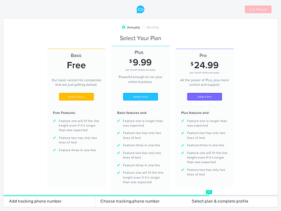 Pricing Table Design clean features minimal modern plan price pricing table