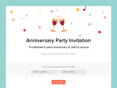 Invitations Template budget company date event guests plan product saas search service tasks time