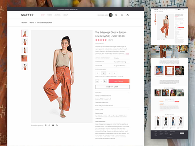Matterprints Product Page commerce ecommerce minimal page product shop single store ui ux