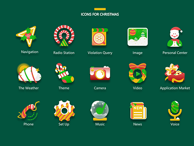 ICONS FOR CHRISTMAS car design icon illustration ui