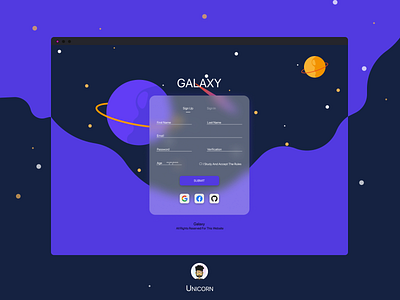 Sign Up Page (Galaxy) adobe adobe xd ai app branding button dailyui design figma graphic design illustration logo sign in sign up typography ui ux vector web website