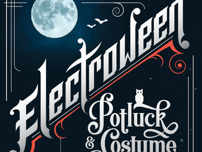Electroween Poster custom typography halloween handlettered handletting