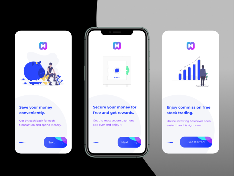 Onboarding Screens-Finance Application by Neha Deshmukh on Dribbble