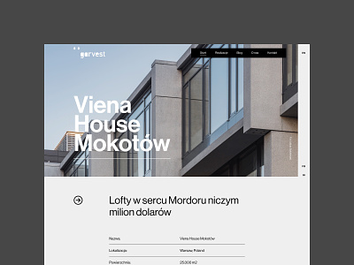 Garvest - property page architecture minimalistic premium real estate typography uidesign web webdesign