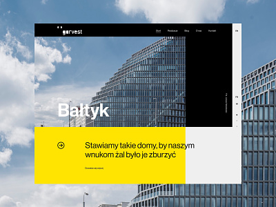 Garvest - Baltyk architecture minimalistic premium real estate typography uidesign webdesign