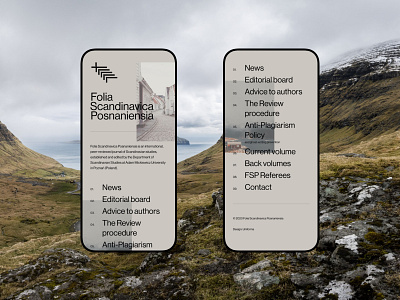 Folia Scandinavica Posnaniensia branding minimalistic mobile typography uidesign web webdesign
