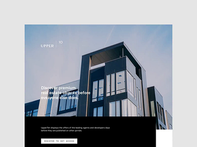 Upper Ten Landing Page Prototype animation branding premium real estate webdesign