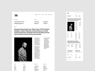 I Am Gabz – About & Contact illustrator minimalistic portfolio uidesign webdesign