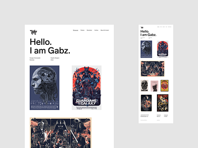 I Am Gabz –Homepage illustrator minimalistic portfolio uidesign web webdesign