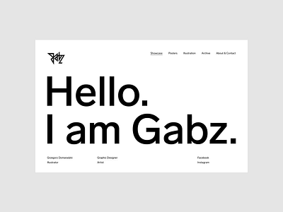 I Am Gabz – Homepage experiment animation minimalistic portfolio uidesign web webdesign