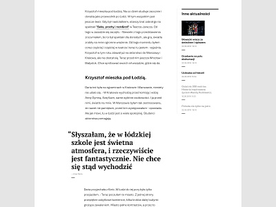 Article page article minimalistic typogaphy uidesign webdesign