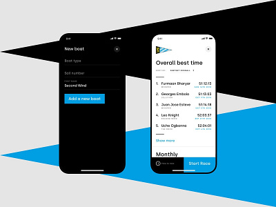 Bayerischer Yacht Club Racing App app design germany ios minimalistic racing uidesign yacht