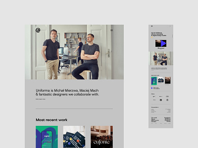 Uniforma Studio branding minimalistic portfolio uidesign web webdesign