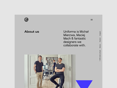 Uniforma Studio - About us branding minimalistic portfolio uidesign web webdesign