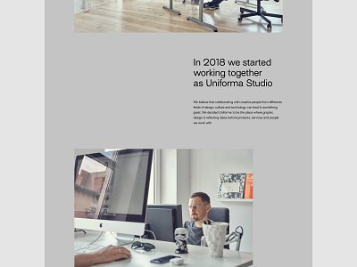 Uniforma Studio - About us branding minimalistic portfolio uidesign web webdesign