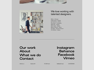 Uniforma Studio branding footer minimalistic portfolio uidesign web webdesign