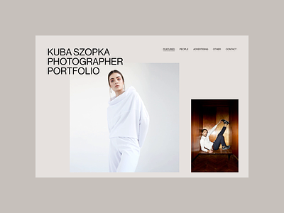 Kubaszopka - Homepage animation animation cargocollective design minimalistic photography portfolio typography uidesign web webdesign