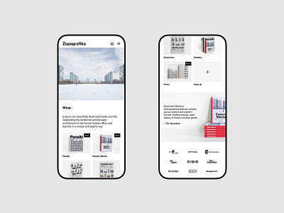 Zupagrafika - mobile version architecture brutalism minimalistic portfolio publishing typography uidesign web webdesign