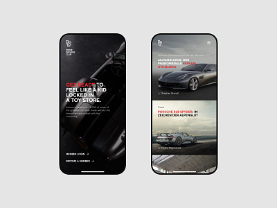 Prime Drivers Club V2 car design minimalistic premium subscription typography uidesign